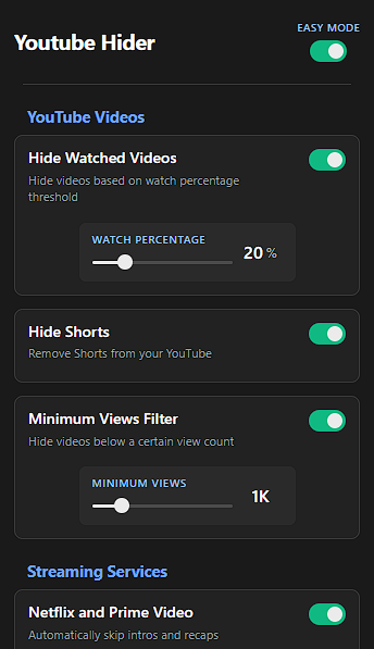 YouTube Hider Full Screenshot