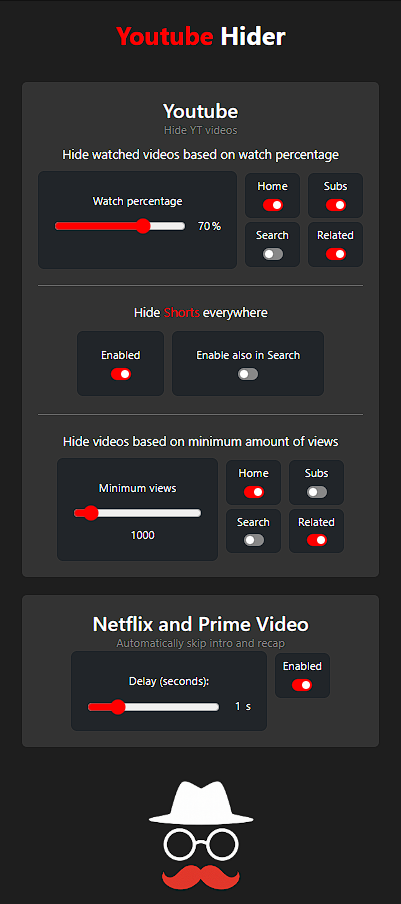 YouTube Hider Full Screenshot